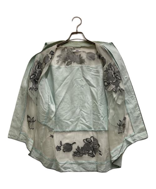 BODE（ボーディ）BODE (ボーディ) シルクブランドシアー刺繍シャツ グリーン サイズ:Sの古着・服飾アイテム