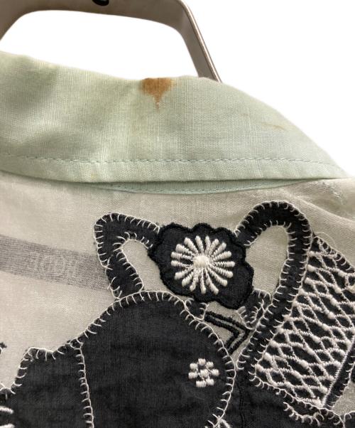 BODE（ボーディ）BODE (ボーディ) シルクブランドシアー刺繍シャツ グリーン サイズ:Sの古着・服飾アイテム
