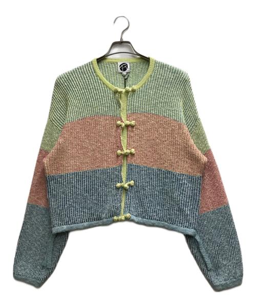 YANYAN（ヤンヤン）YANYAN (ヤンヤン) ボーダーニットカーディガン マルチカラー サイズ:Sの古着・服飾アイテム
