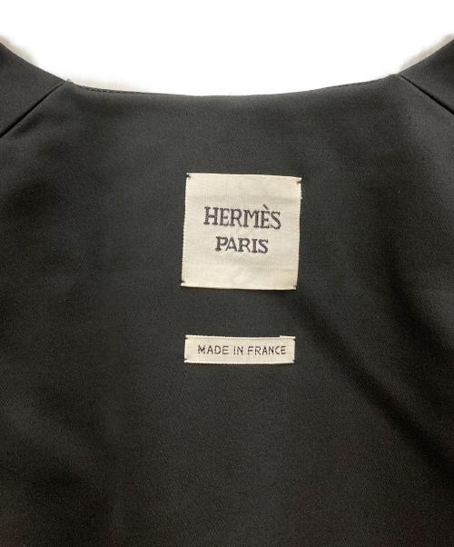 HERMES（エルメス）HERMES (エルメス) ウールシルクラグランジャケット ブラック サイズ:34の古着・服飾アイテム