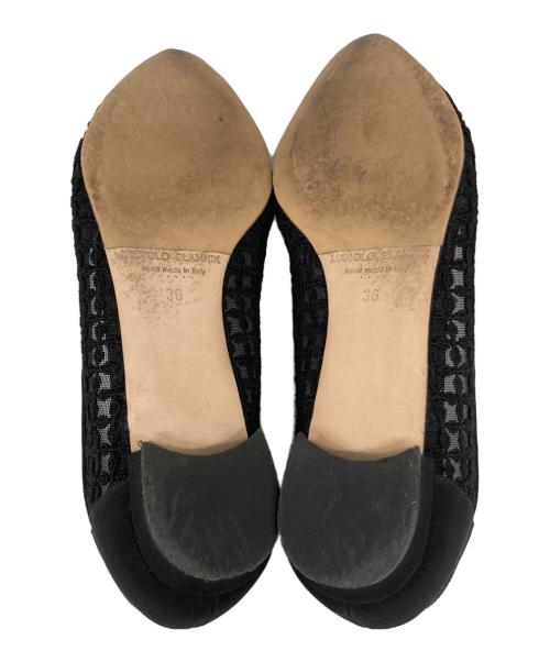Manolo Blahnik（マノロブラニク）Manolo Blahnik (マノロブラニク) メッシュパンプス ブラック サイズ:36の古着・服飾アイテム