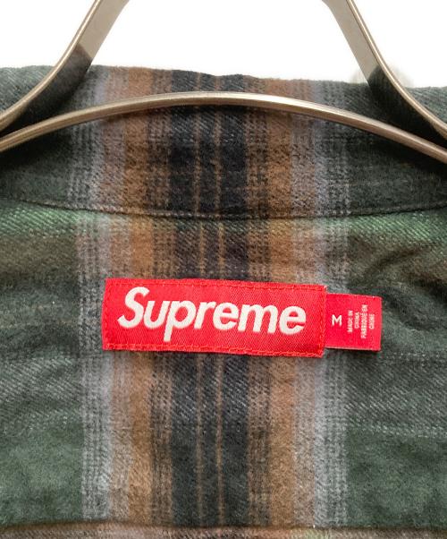 SUPREME（シュプリーム）Supreme (シュプリーム) Shadow Plaid Flannel Zip Up Shirt ブラウン×グリーン サイズ:Ⅿの古着・服飾アイテム