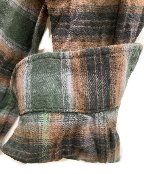 SUPREME（シュプリーム）Supreme (シュプリーム) Shadow Plaid Flannel Zip Up Shirt ブラウン×グリーン サイズ:Ⅿの古着・服飾アイテム
