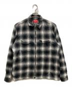 SUPREMEシュプリーム）の古着「Shadow Plaid Zip Front Shirt」｜グレー