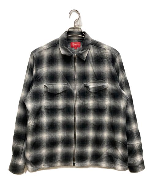 SUPREME（シュプリーム）Supreme (シュプリーム) Shadow Plaid Zip Front Shirt グレー サイズ:Mの古着・服飾アイテム