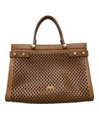 FURLAフルラ）の古着「パンチング2WAYバッグ」｜ブラウン