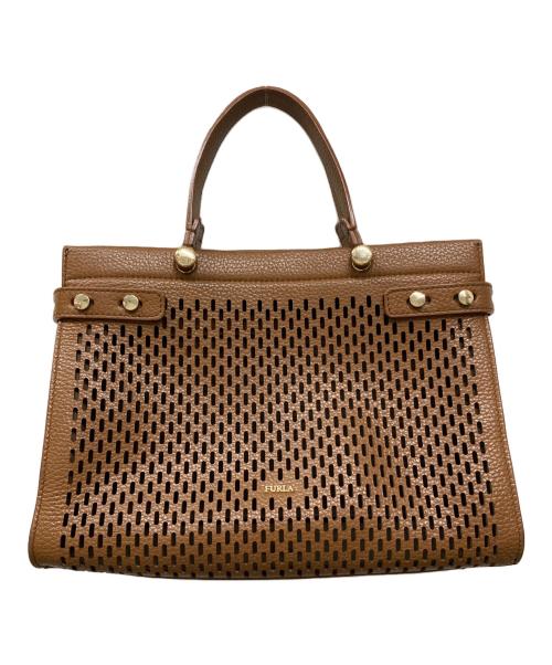 FURLA（フルラ）FURLA (フルラ) パンチング2WAYバッグ ブラウンの古着・服飾アイテム