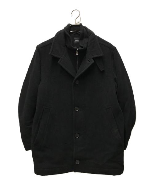 BOSS HUGO BOSS（ボス ヒューゴボス）BOSS HUGO BOSS (ボス ヒューゴボス) カシミヤウールスタンドカラージャケット ブラック サイズ:46の古着・服飾アイテム
