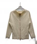 Nobleノーブル）の古着「フロントジップボートネックニット」｜アイボリー