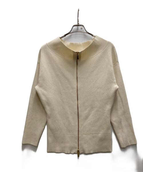 Noble（ノーブル）Noble (ノーブル) フロントジップボートネックニット アイボリー サイズ:FREEの古着・服飾アイテム