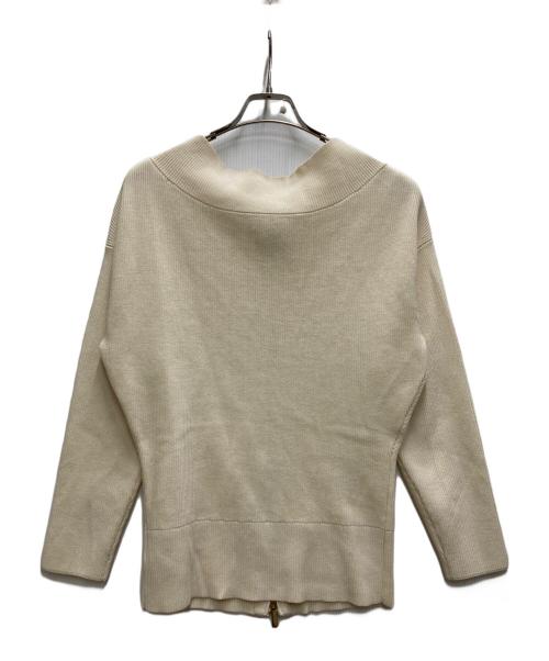 Noble（ノーブル）Noble (ノーブル) フロントジップボートネックニット アイボリー サイズ:FREEの古着・服飾アイテム
