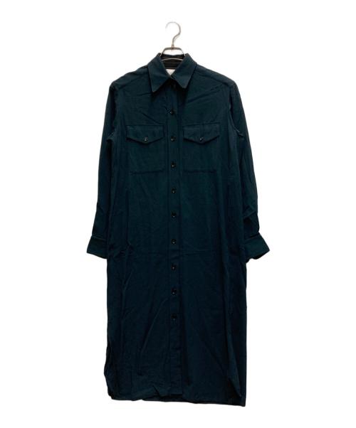 LEMAIRE（ルメール）LEMAIRE (ルメール) ウール混シャツワンピース SHIRT DRESS グリーン サイズ:34の古着・服飾アイテム
