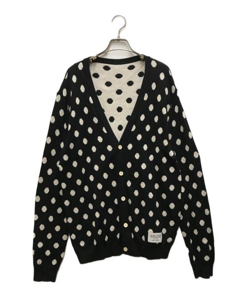 WACKO MARIA（ワコマリア）WACKO MARIA (ワコマリア) ドットカーディガン ブラック×ホワイト サイズ:Lの古着・服飾アイテム