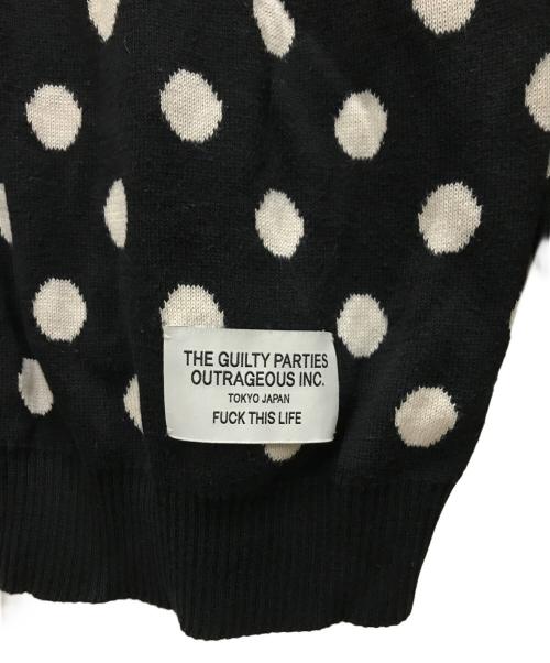 WACKO MARIA（ワコマリア）WACKO MARIA (ワコマリア) ドットカーディガン ブラック×ホワイト サイズ:Lの古着・服飾アイテム