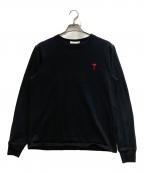 AMI Alexandre Mattiussiアミアレクサンドルマテュッシ）の古着「ハートロゴ入り長袖Tシャツ」｜ブラック