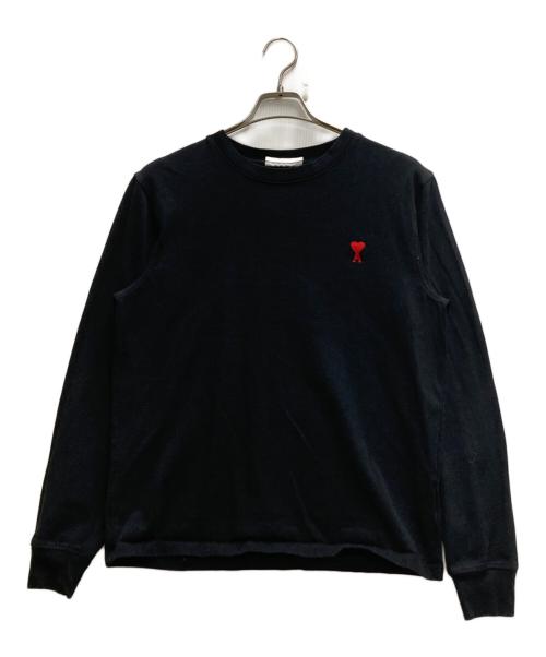 AMI Alexandre Mattiussi（アミアレクサンドルマテュッシ）AMI Alexandre Mattiussi (アミアレクサンドルマテュッシ) ハートロゴ入り長袖Tシャツ ブラック サイズ:Sの古着・服飾アイテム
