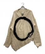 MM6 Maison Margielaエムエムシックスメゾンマルジェラ）の古着「oversized distressed sweater」｜ベージュ