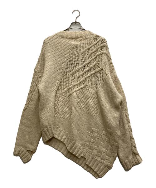 MM6 Maison Margiela（エムエムシックスメゾンマルジェラ）MM6 Maison Margiela (エムエムシックスメゾンマルジェラ) oversized distressed sweater ベージュ サイズ:Ⅿの古着・服飾アイテム