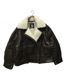 Y. PROJECT（ワイプロジェクト）の古着「エコムートンライダースジャケット」｜ブラウン