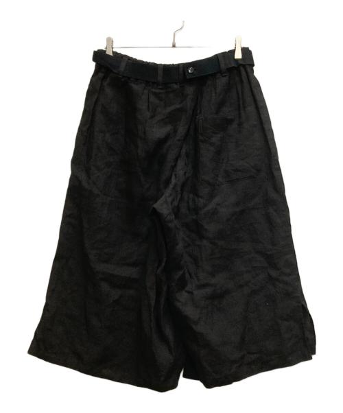 GROUND Y（グラウンドワイ）GROUND Y (グラウンドワイ) リネンハーフパンツ ブラック サイズ:3の古着・服飾アイテム