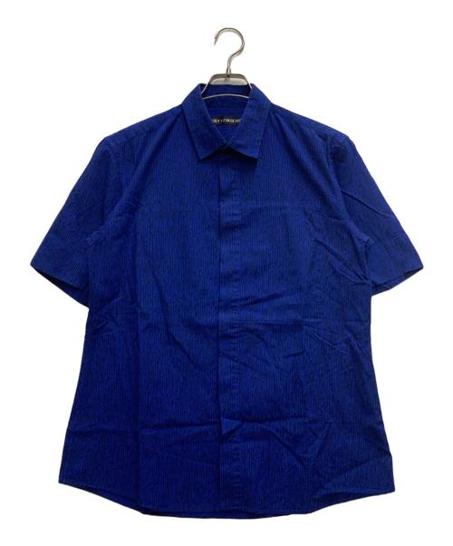ISSEY MIYAKE MEN（イッセイミヤケメン）ISSEY MIYAKE MEN (イッセイミヤケメン) ストライプ織S/Sシャツ ブルー サイズ:2の古着・服飾アイテム