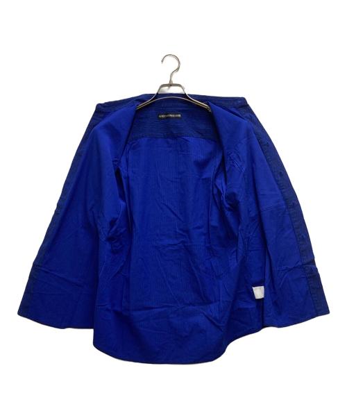 ISSEY MIYAKE MEN（イッセイミヤケメン）ISSEY MIYAKE MEN (イッセイミヤケメン) ストライプ織S/Sシャツ ブルー サイズ:2の古着・服飾アイテム