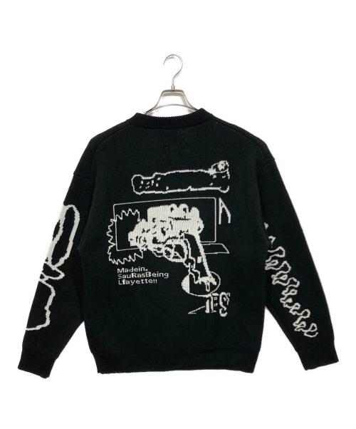 Sauras Being（ソーラス ビーイング）SAURAS BEING (ソーラス ビーイング) LFYT (エルエフワイティー) GRAPHIC SWEATER ブラック サイズ:Ｌの古着・服飾アイテム