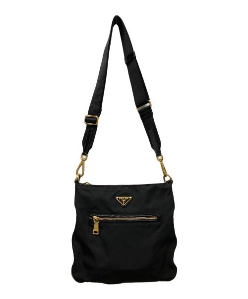 PRADA（プラダ）PRADA (プラダ) ナイロンショルダーバッグ ブラックの古着・服飾アイテム