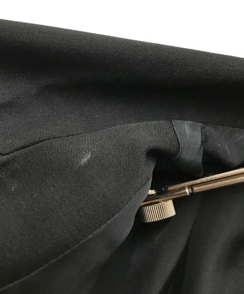 yohji yamamoto+noir（ヨウジヤマモトプリュスノアール）yohji yamamoto+Noir (ヨウジヤマモトプリュスノアール) ウールギャバロングジャケット ブラック サイズ:34の古着・服飾アイテム