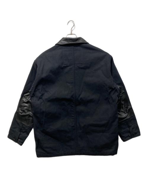 Timberland（ティンバーランド）Timberland (ティンバーランド) レザー切替カバーオール ブラック サイズ:SIZE Mの古着・服飾アイテム