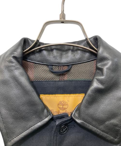 Timberland（ティンバーランド）Timberland (ティンバーランド) レザー切替カバーオール ブラック サイズ:SIZE Mの古着・服飾アイテム
