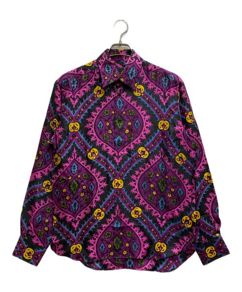 PRADA（プラダ）PRADA (プラダ) holliday&brown (ホリデーアンドブラウン) 総柄シルクシャツ パープル サイズ:39の古着・服飾アイテム