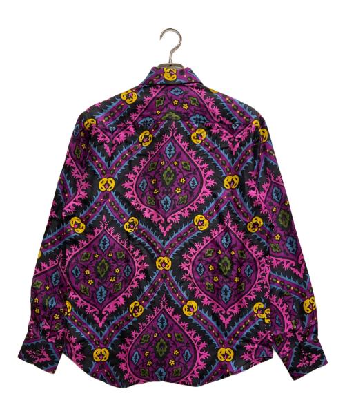 PRADA（プラダ）PRADA (プラダ) holliday&brown (ホリデーアンドブラウン) 総柄シルクシャツ パープル サイズ:39の古着・服飾アイテム