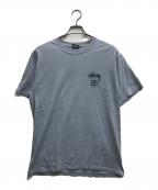 stussyステューシー）の古着「SSロゴプリントtシャツ」｜スカイブルー
