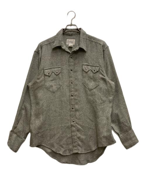 Rockmount Ranch Wear（ロックマウントランチウェア）Rockmount Ranch Wear (ロックマウントランチウェア) 60’S~レーヨンツイードウエスタンシャツ グレー サイズ:Mの古着・服飾アイテム