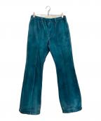 TAAKKターク）の古着「LEATHER COATING JERSEY TRACK PANTS」｜ブルー