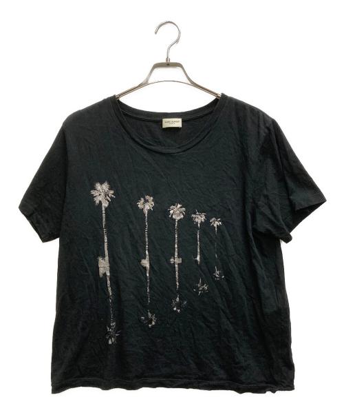 Saint Laurent Paris（サンローランパリ）Saint Laurent Paris (サンローランパリ) PALMS PRINT T-SHIRT ブラック サイズ:Lの古着・服飾アイテム