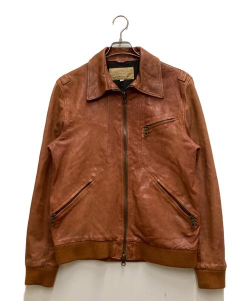 AVIREX（アヴィレックス）AVIREX (アヴィレックス) ラムレザージップジャケット ブラウン サイズ:XLの古着・服飾アイテム