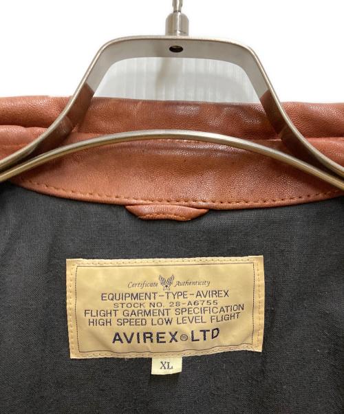 AVIREX（アヴィレックス）AVIREX (アヴィレックス) ラムレザージップジャケット ブラウン サイズ:XLの古着・服飾アイテム