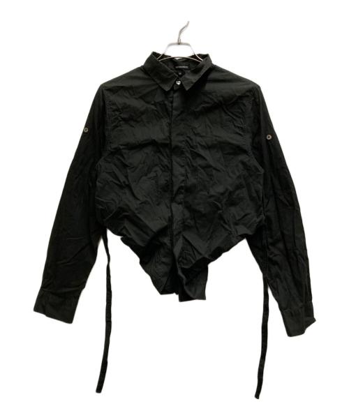 ANN DEMEULEMEESTER（アンドゥムルメステール）ANN DEMEULEMEESTER (アンドゥムルメステール) 変形シャツ ブラック サイズ:38の古着・服飾アイテム