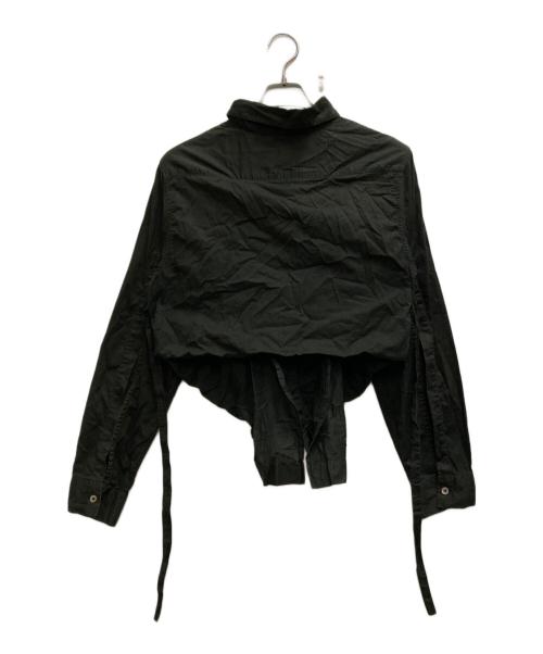 ANN DEMEULEMEESTER（アンドゥムルメステール）ANN DEMEULEMEESTER (アンドゥムルメステール) 変形シャツ ブラック サイズ:38の古着・服飾アイテム