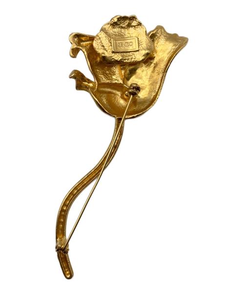 KENZO（ケンゾー）KENZO (ケンゾー) チューリップブローチ ゴールドの古着・服飾アイテム