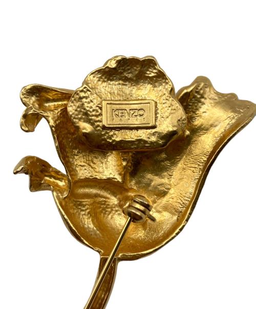 KENZO（ケンゾー）KENZO (ケンゾー) チューリップブローチ ゴールドの古着・服飾アイテム