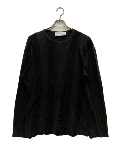 COMME des GARCONS SHIRT（コムデギャルソンシャツ）COMME des GARCONS SHIRT (コムデギャルソンシャツ) 90’S パッチワークストライプカットソー ブラック サイズ:Sの古着・服飾アイテム