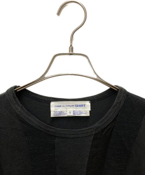 COMME des GARCONS SHIRT（コムデギャルソンシャツ）COMME des GARCONS SHIRT (コムデギャルソンシャツ) 90’S パッチワークストライプカットソー ブラック サイズ:Sの古着・服飾アイテム