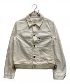 Berlutiベルルッティ）の古着「レザー切替1stデニムジャケット」｜ホワイト