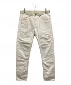 Berlutiベルルッティ）の古着「レザー切替デニムパンツ」｜ホワイト