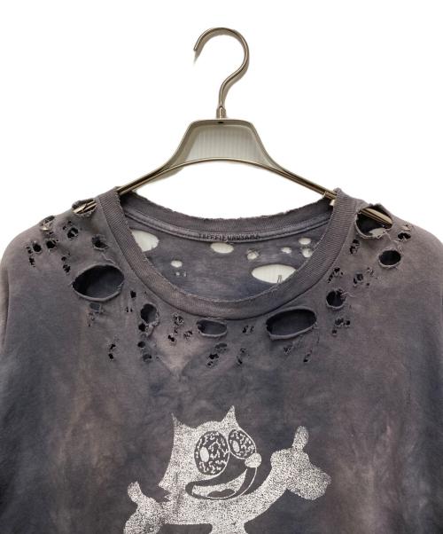 TEPPEI FURUYAMA（テッペイフルヤマ）TEPPEI FURUYAMA (テッペイフルヤマ) ダメージ加工プリント長袖カットソー グレー サイズ:不明の古着・服飾アイテム