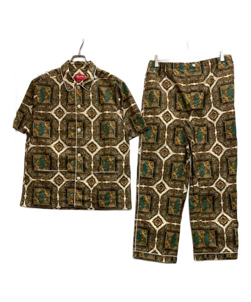 SUPREME（シュプリーム）Supreme (シュプリーム) Regency Pajama Set リージェンシー パジャマ セットアップ グリーン×イエロー サイズ:Sの古着・服飾アイテム