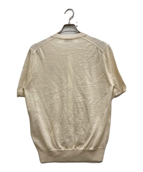 PLAY COMME des GARCONS（プレイコムデギャルソン）PLAY COMME des GARCONS (プレイコムデギャルソン) Unisex Round Neck Short Sleeve Cardigan ベージュ サイズ:Mの古着・服飾アイテム